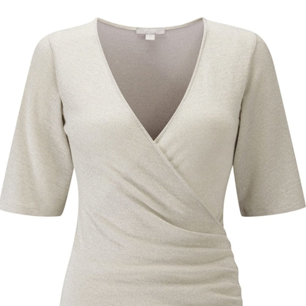 PURE Collection Pearl Sparkle Wrap Top, NWT